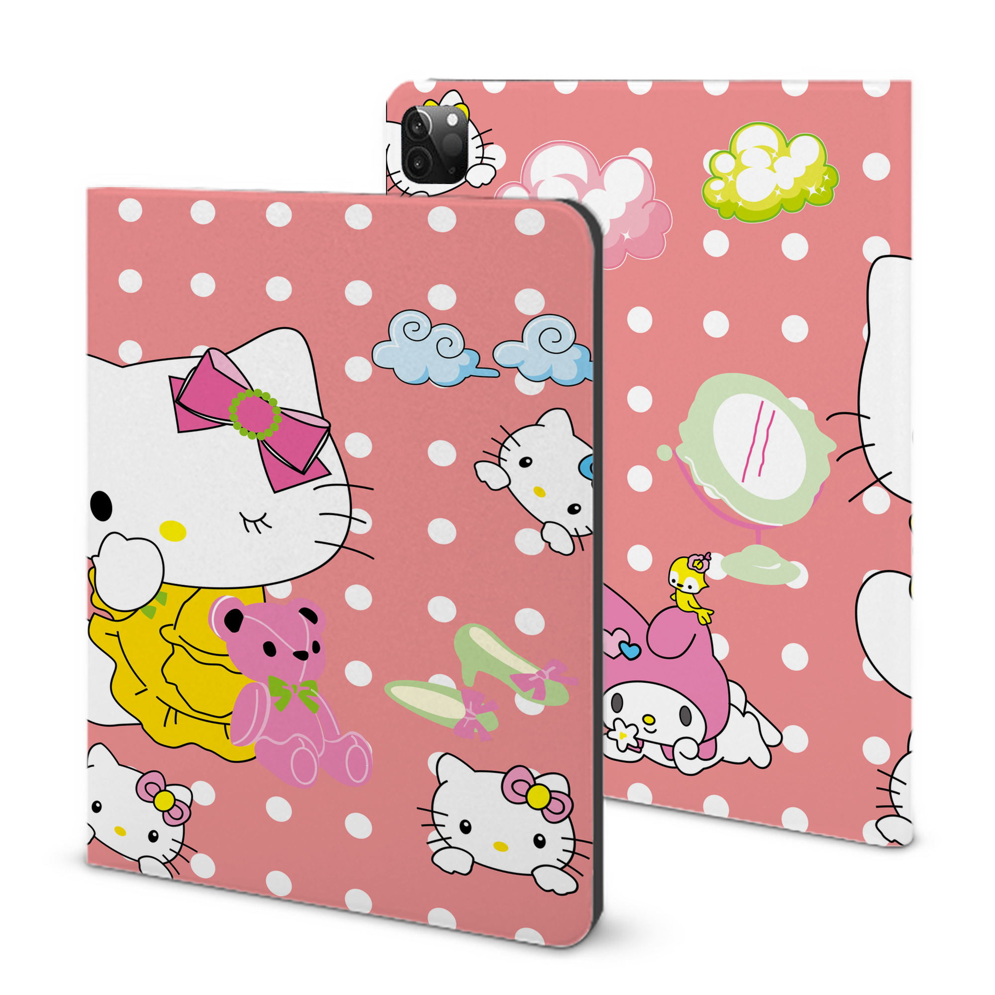 （画像用） Hello Kitty ハローキティ IPadケース ペンホルダー付き ブックスタイルデザイン
